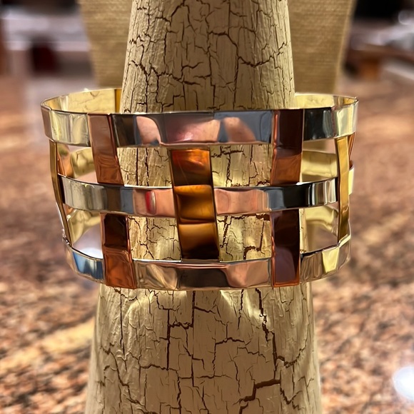 Jewelry - RLM Sterling Brass Copper Basket Weave Cuff Bracelet